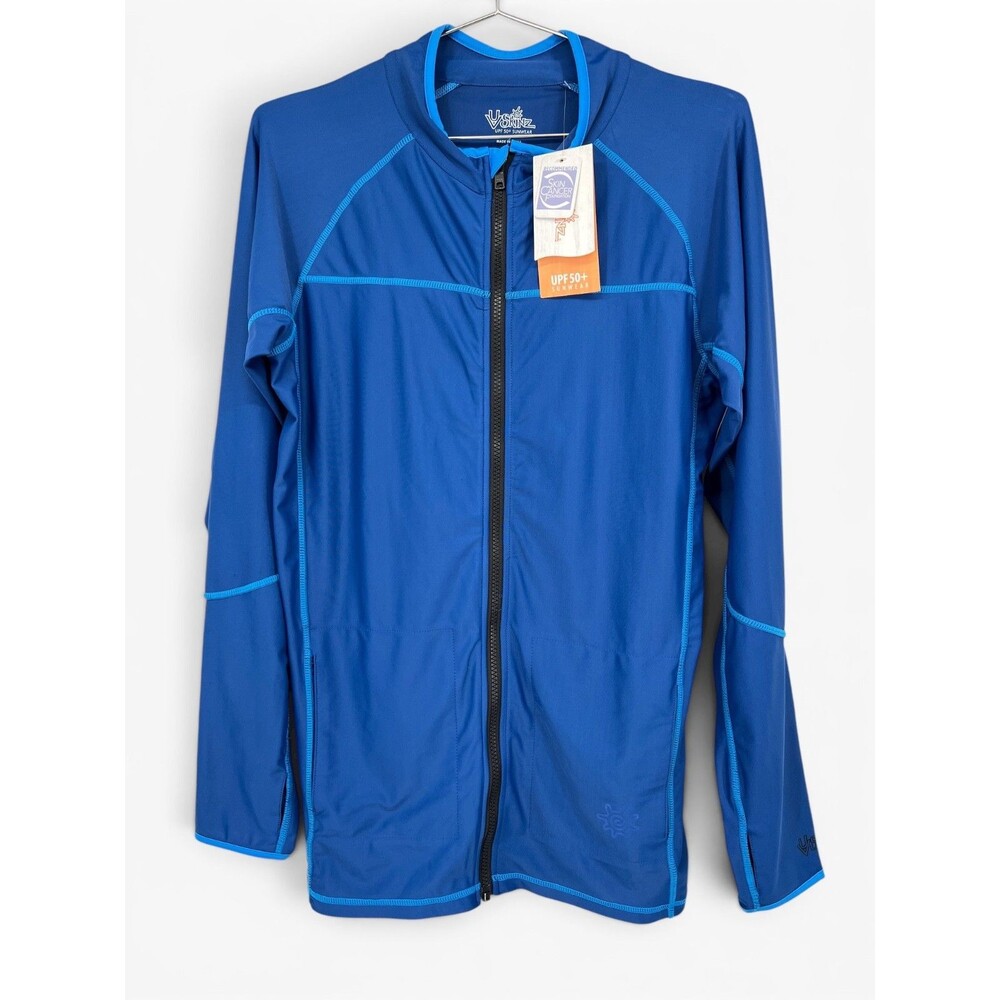 NWT UV Skinz UPF 50+ Sunwear Jacket Womens S Blue Full Zip Rash Guard